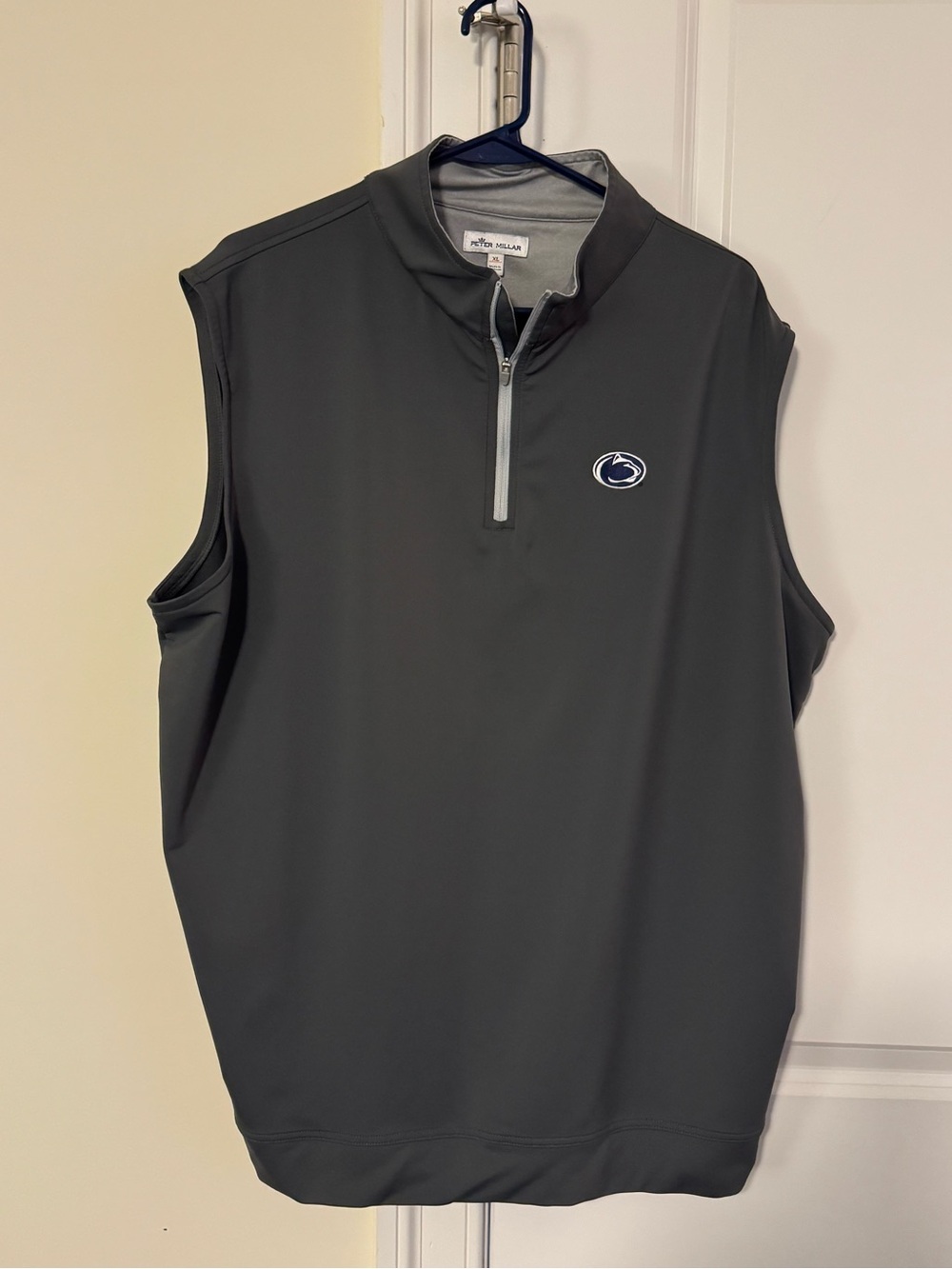 Peter Millar - Gray Penn State Sleeveless Quarter-Zip Vest - Men’s XL